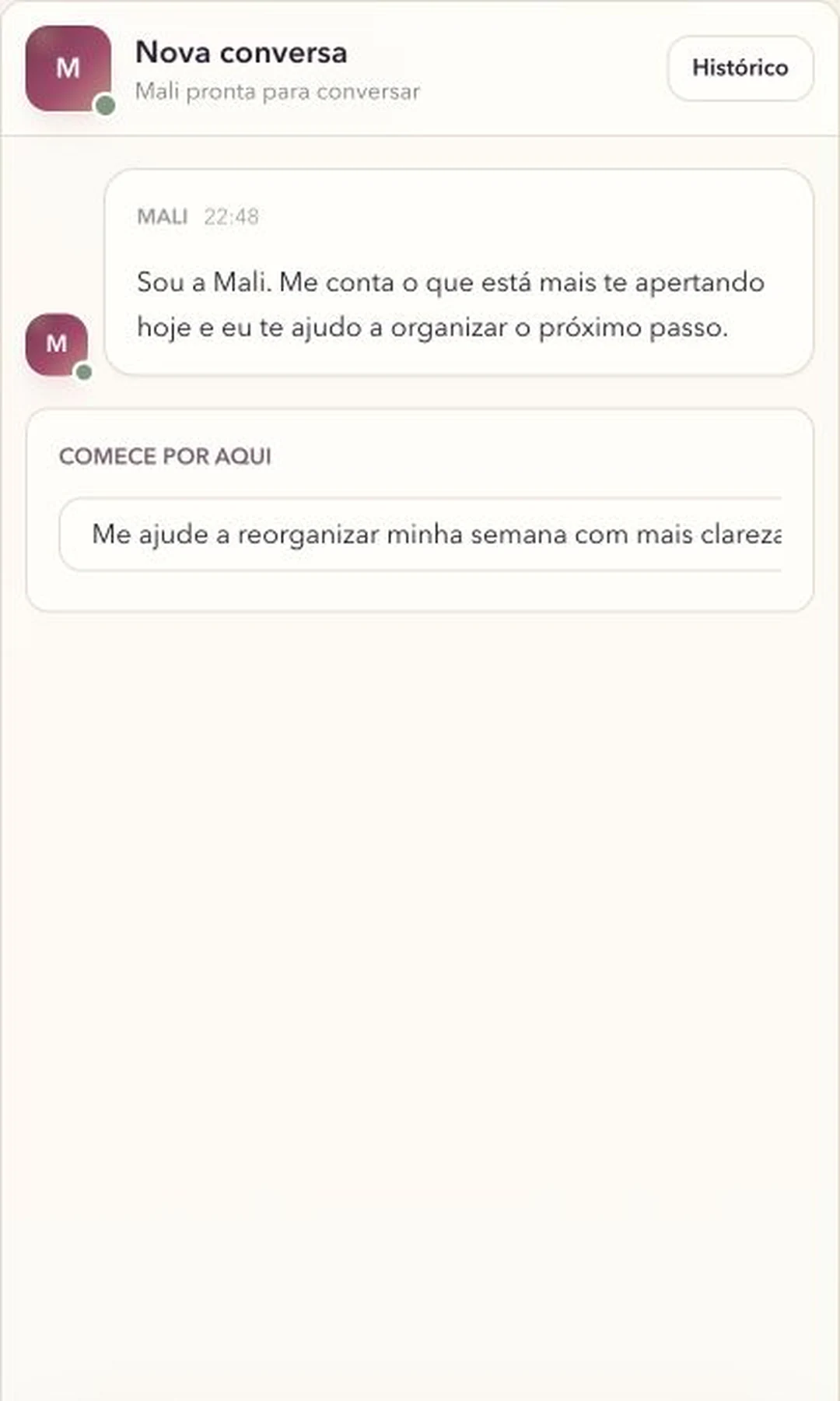 Chat da Mali oferecendo uma orientação prática